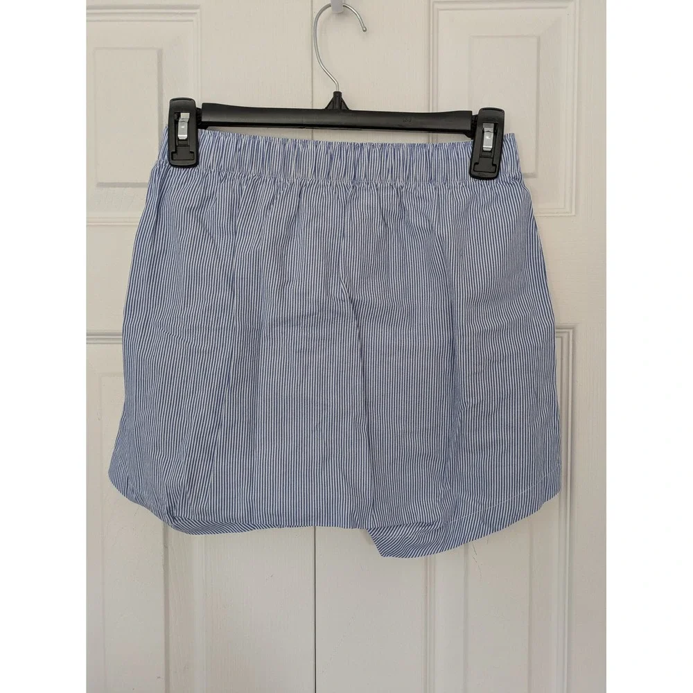 J. Crew Patterned Boxer Short Mens XS Blue White Stripe Cotton NWT BB077‎